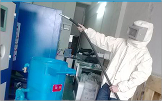 雙螺桿壓縮機(jī)應(yīng)用噴砂噴涂廠